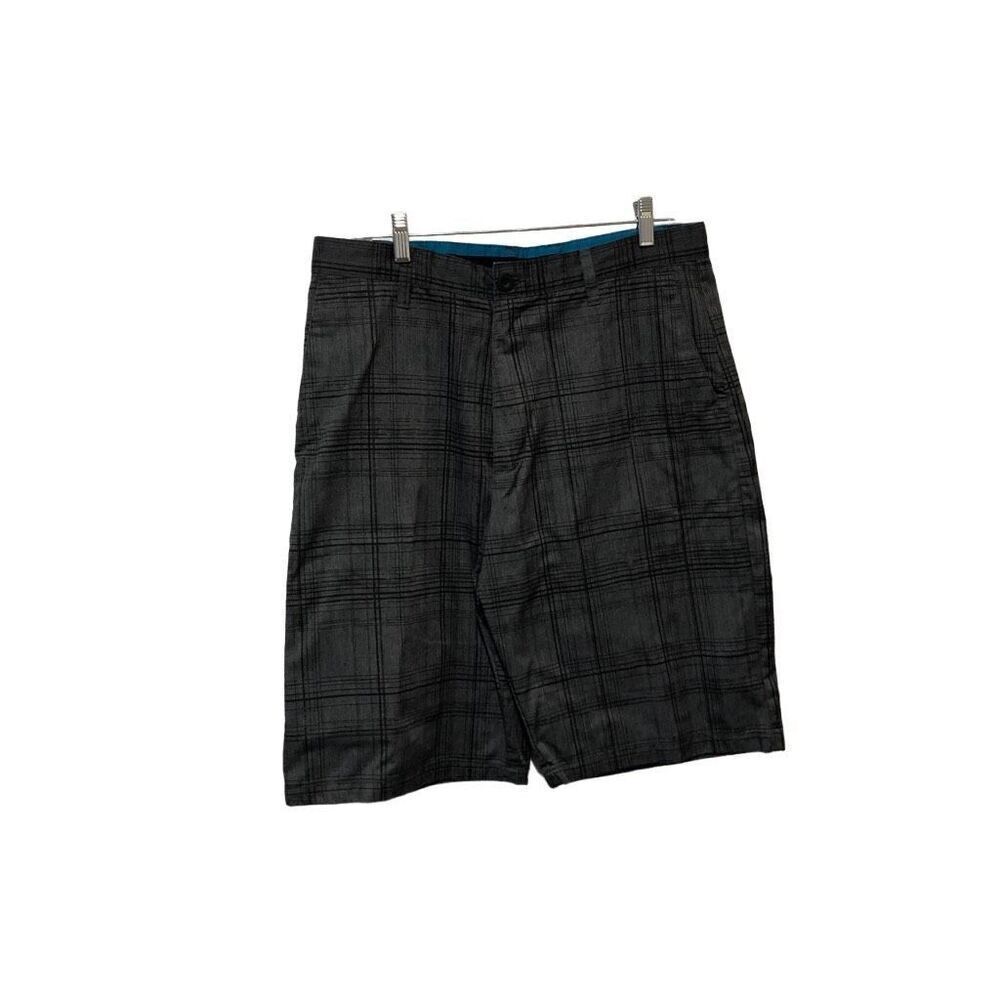 Burnside Size 32 Plaid Shorts Mens